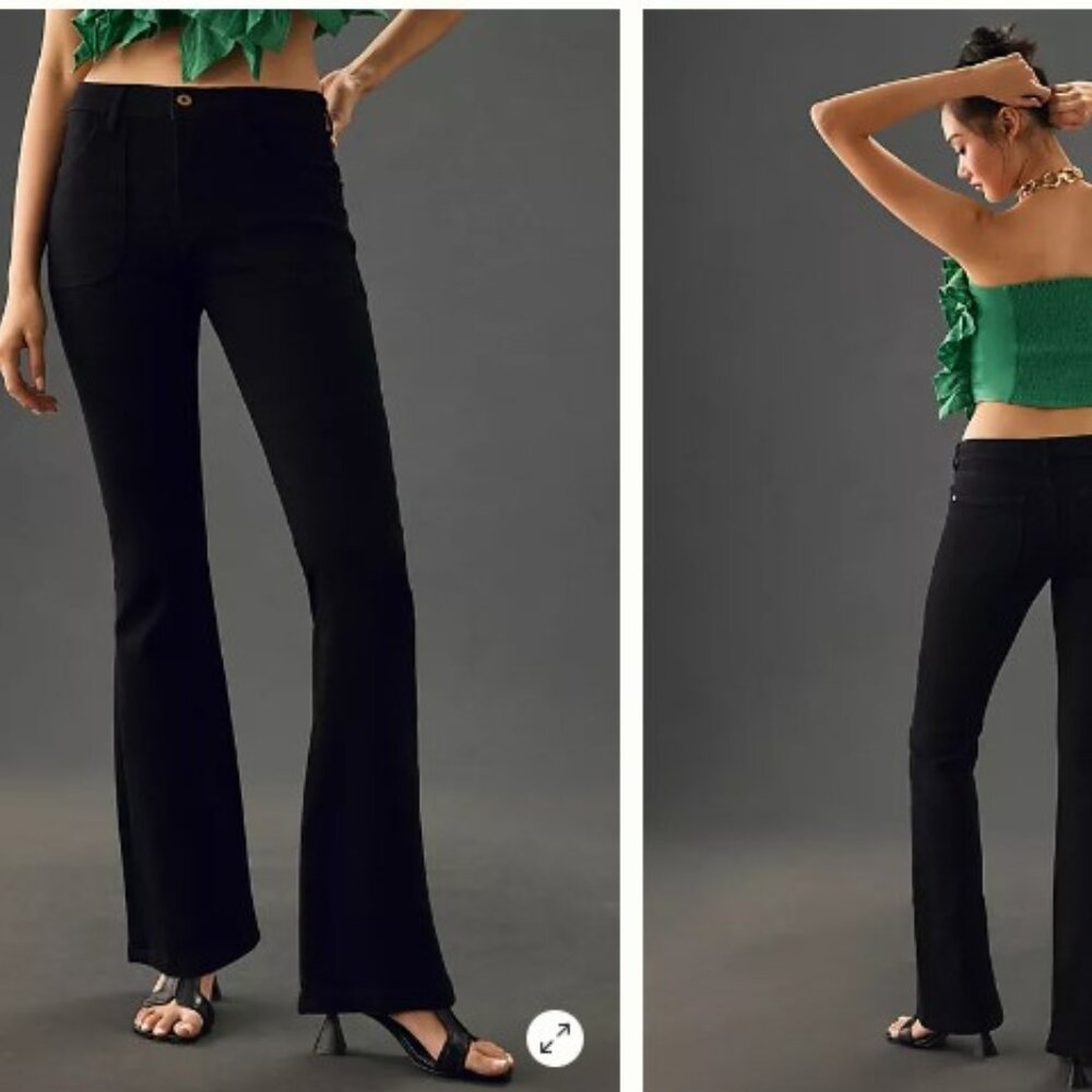 ANTHROPOLOGIE PILCRO ICON BLACK FLARE DENIM SIZE 24